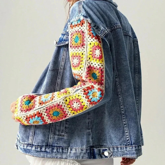 Blue Casual Women's Floral Print Drop Shoulder Long Sleeve Woven Jacket - Picture 4 of 8